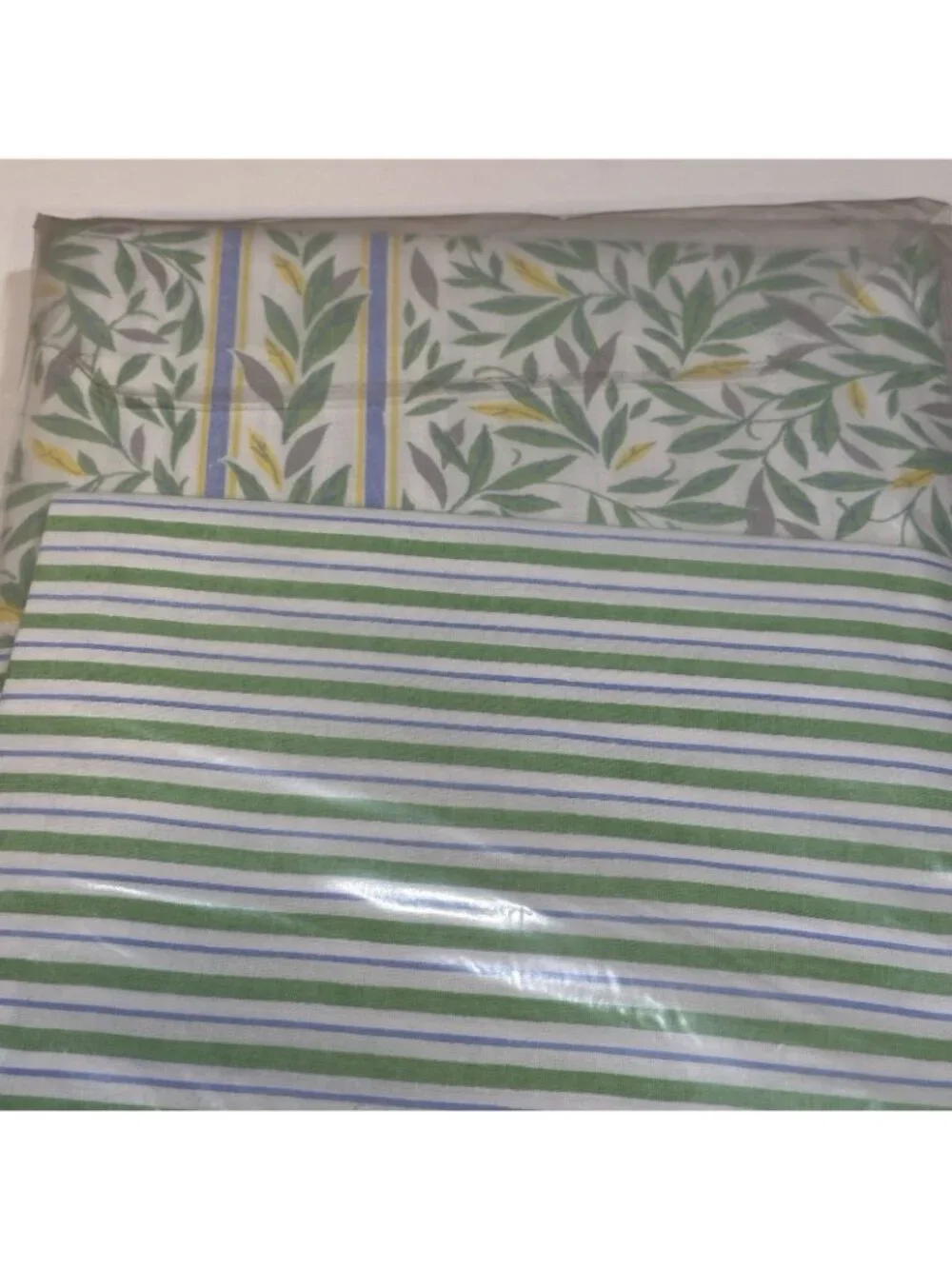 Vintage IKEA Belinda Duvet Cover Set Green Leaf Floral Cotton Twin NOS